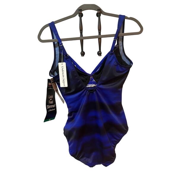 Kirkland by Miraclesuit Glittetati Women’s Purple 1-PC Swimsuit Sz 12 Underwired - Picture 12 of 16